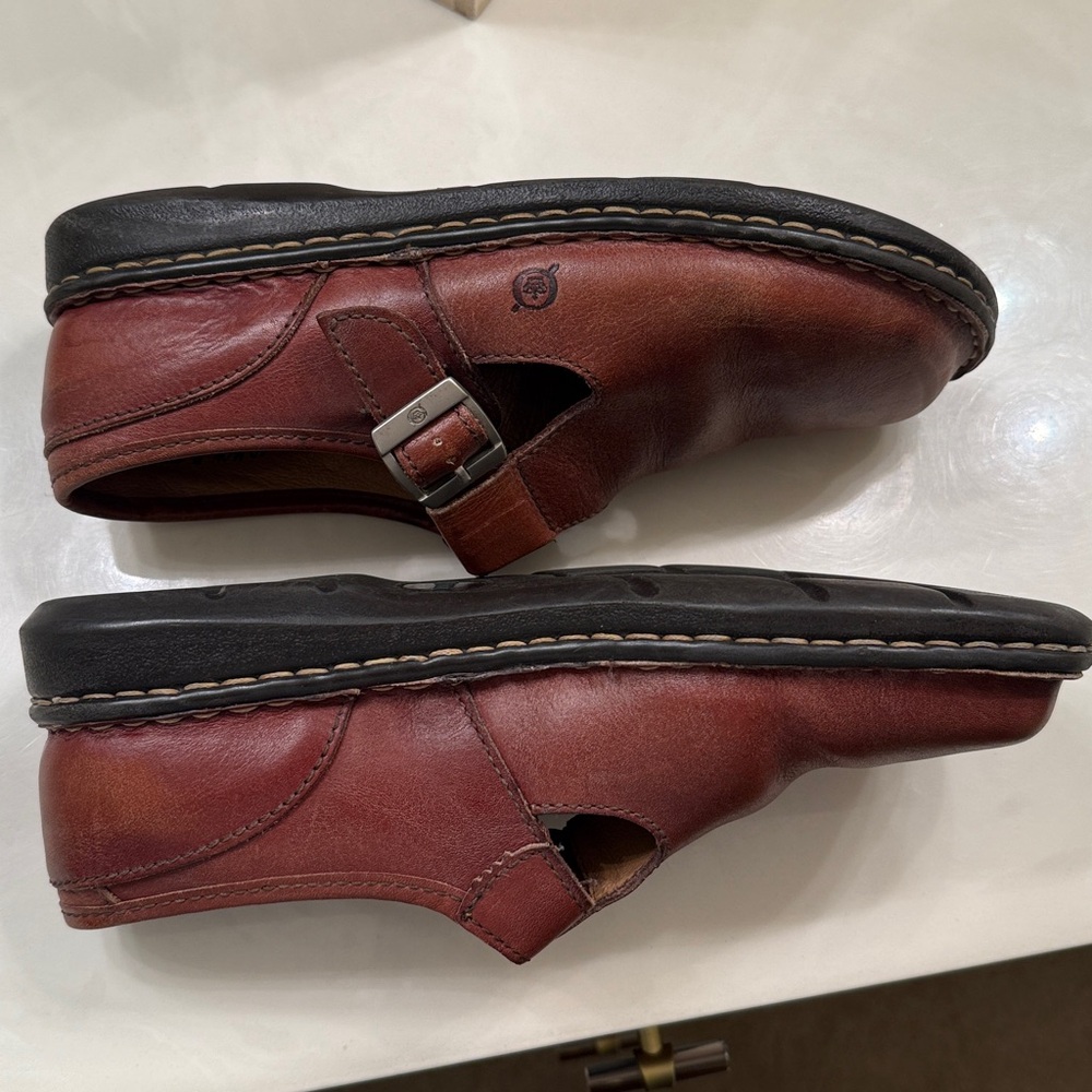 Born Chestnut Leather Buckle Shoes - Picture 6 of 7